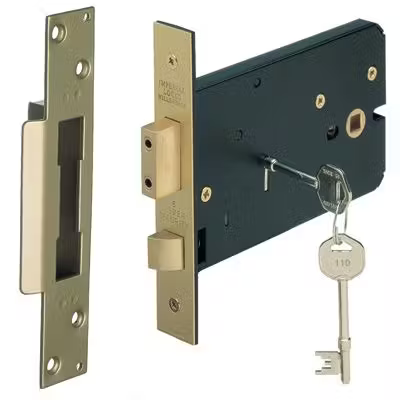 A mortice lock.