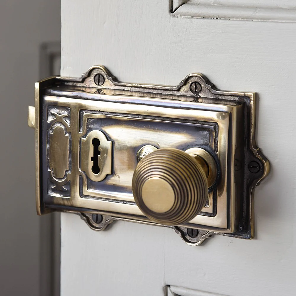 A rim lock.